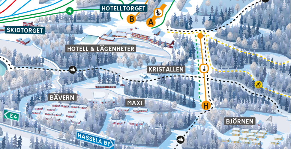 Överblick på Hassela ski resort